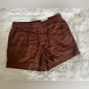NWT Old Navy Women's Brown Linen Shorts, Size Medium